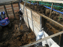 地盤改良も終わり地下部分の基礎工事が始まります01